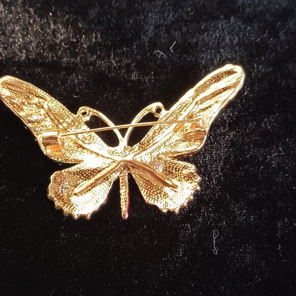 Gorgeous Multi-Colored Rhinestone Buterfly Brooch - Picture 2 of 4
